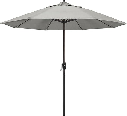 California Umbrella 9' Round Sunbrella Aluminum Outdoor Deck, Pool or Patio Umbrella, Crank Lift, Auto Tilt, Bronze Pole, Granite