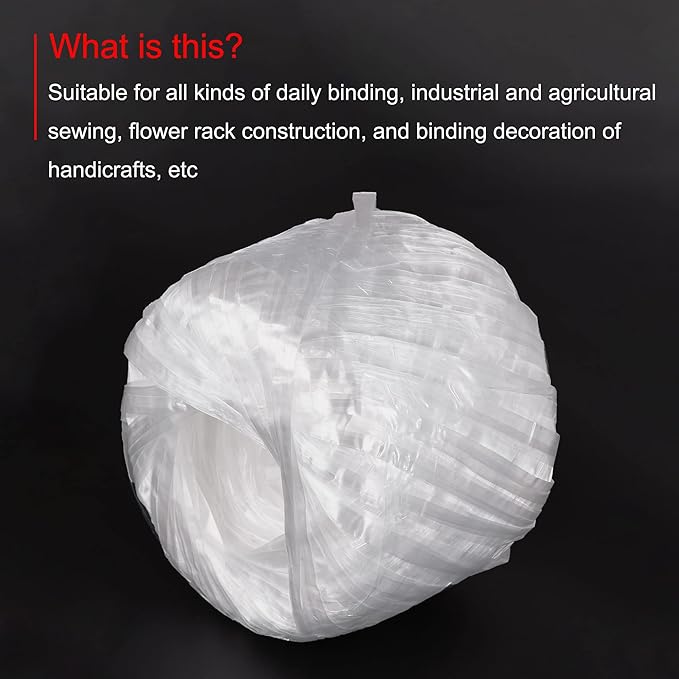 MECCANIXITY Polyester Nylon Plastic Rope Twine Household Bundled for Packing Gardening Craft,150m Length,White
