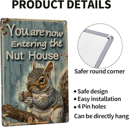 Funny Squirrels Signs Welcome To The Nut House Squirrels Stuff For Indoor Outdoor Decor 12x8 Inches You Are Now Entering The Nut House