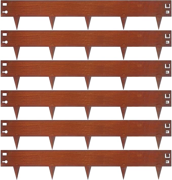 42 Inch Cor-Ten Steel Landscape Edging, 9.4 Inch Hammer in Landscape Edging,Garden Edging Border for Lawn, Flower Bed, Yard