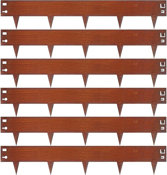42 Inch Cor-Ten Steel Landscape Edging, 9.4 Inch Hammer in Landscape Edging,Garden Edging Border for Lawn, Flower Bed, Yard