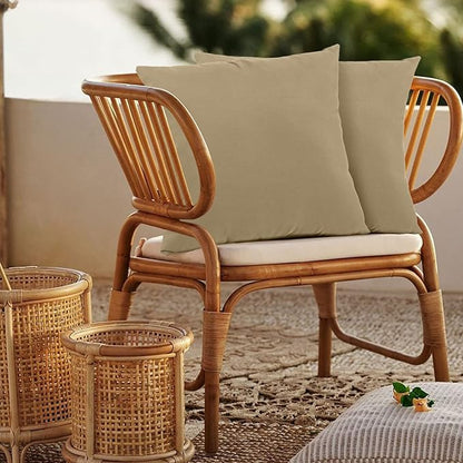 idee-home Outdoor Pillows with Inserts Included, Patio Outside Square Pillows Waterproof Set of 2, 18 x 18 inch