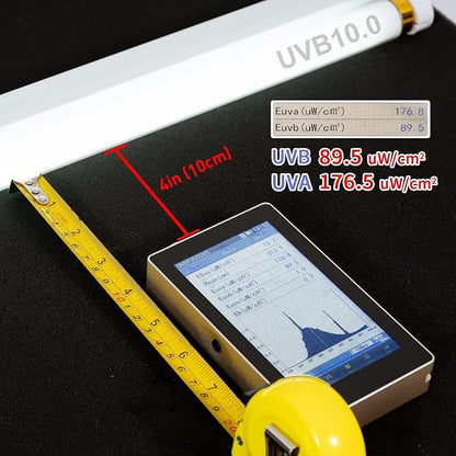 Hypool T8 Strip UVB UVA Reptile Lighting Fixture with 18-Inch 15 Watt UVB 10.0 Fluorescent Bulb Combo Kit, 10-Percent UVB Desert Pet Habitat Light for Reptiles Amphibian, 1 Pack, White