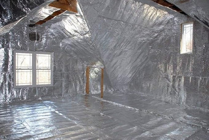 Super Shield Highly Reflective Aluminum Mylar Film Insulation Roll (Solid) for Saunas, Grow Rooms, Crawlspace Encapsulation, and More. (Class 1 Class A ASTM Fire Rated) (4FT X 10FT)