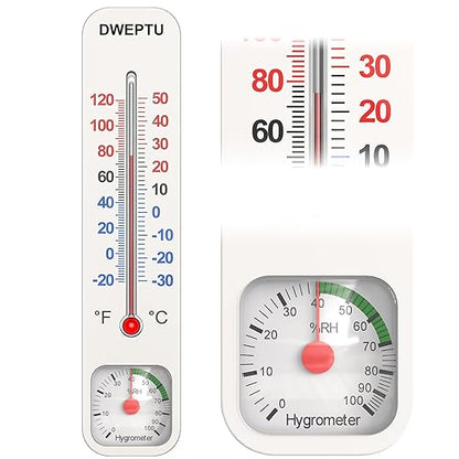 Outdoor/Indoor Thermometer Hygrometer Humidity Monitor Temperature Humidity Gauge Meter with Celsius/Fahrenheit (℃/℉) for Patio Field Cellar Garden Humidors Greenhouse Closet by DWEPTU
