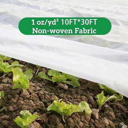 Plant Covers Freeze Protection 10 ft x 30 ft Fabric Frost Cloths for Outdoor Plants 1oz/yd² Floating Row Plant Blankets for Winter Frost Sun Protection
