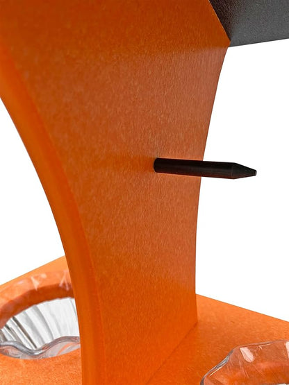 DutchCrafters Plastic Poly Double Platform Hanging Oriole Bird Feeder with Fruit Slice Holders & Nectar Cups, Jelly Bird Feeders for Outside - Amish Made in USA (Double, Black & Bright Orange)