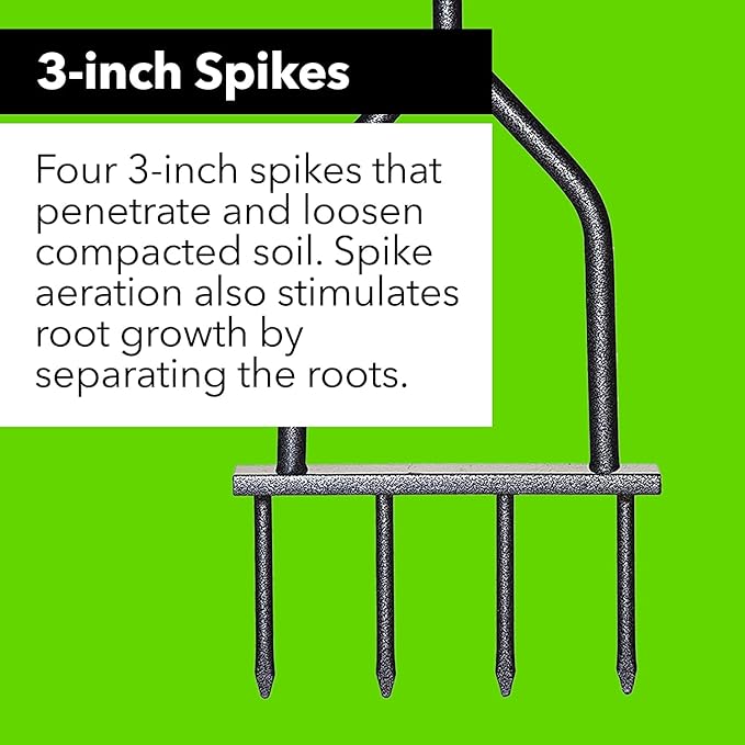 Yard Butler Aerators - Durable for Easy Lawn Care & Healthy Growth - Prevent Lawn Damage by Breaking Up Compaction - Ergonomic Gardening Tool, Spike Aerator