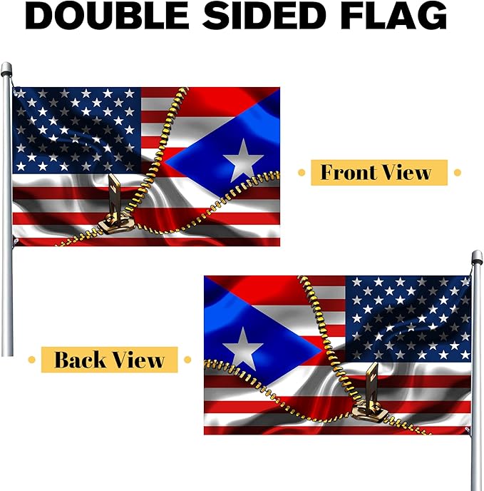 Vintage American America Usa Puerto Rico Puerto Rican Flags For Outside Yard 3x5 Ft Double Sided Printed 100d Polyester Lightweight Garden Welcome Outdoor Banner Brass Grommets