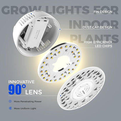 Barrina Orbgrow OG09 Puck Grow Light with Timer, 660nm Red LEDs 54W(6 x 9W, 810 Watt Equiv), Full Spectrum Plant Light for Indoor Plant, Magnetic & Linkable, 5 Levels Dimmable for Plant Shelf, 6 Packs