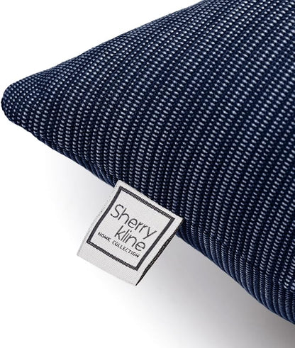 Sherry Kline Island Breeze Indoor/Outdoor Square Filled Pillow, 18"x 18", Indigo 2 Count