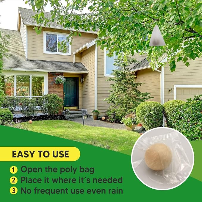 Squirrel Repellent, Chipmunk Repellent Outdoor, Squirrel Deterrent Balls, Safe for Garden, Attic, Bird Feeders, Garage, Lasting 60 Days-8 Packs