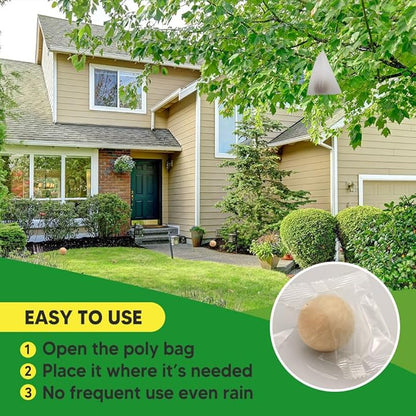 Squirrel Repellent, Chipmunk Repellent Outdoor, Squirrel Deterrent Balls, Safe for Garden, Attic, Bird Feeders, Garage, Lasting 60 Days-8 Packs