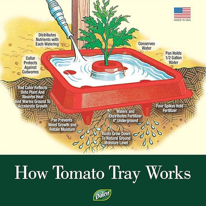 Dalen Gardeneer Tomato Tray Super Boost – Increases Tomato Plant Yield up to 40% – Easy to Install – 12" x 12" x 3.5" – Pack of 3