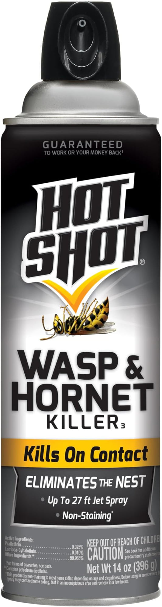 Hot Shot Wasp & Hornet Killer Spray, For Insects Eliminates The Nest, Sprays Up To 27 Feet, 14 fl Ounce
