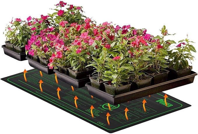 iPower 10" x 20" Waterproof Durable Seedling Heat Mat Warm Hydroponic Plant for Indoor Gardening Germination Starting