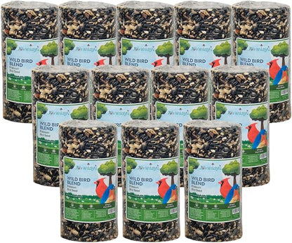 JCs Wildlife Wild Bird Blend Premium Bird Seed Small Cylinder with Hole, 1.5 lb (6 Cylinder)