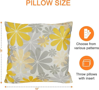 Outdoor Throw Pillows Waterproof Set of 2 Patio Pillows 18×18 Inch Decorative Pillows for Bed, Couch, Sofa and Patio Furniture