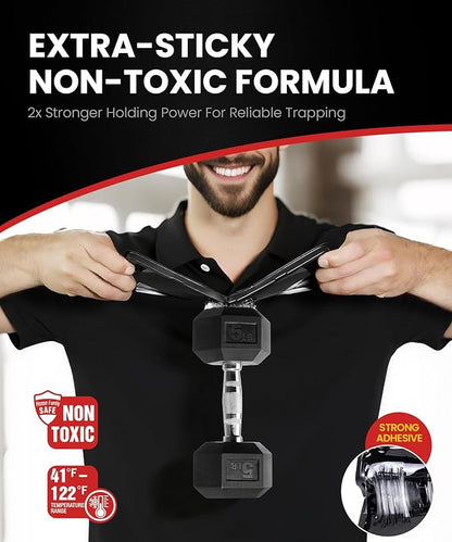 Sticky Mouse Traps Indoor for Home - 26 Pack Glue Traps for Roaches, Spiders, Rodent Catcher for Kitchen, Garage, Sticky Glue Boards for Insects, Pet Safe Pest Control, Non-Toxic, Small Size