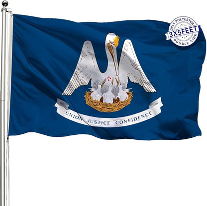 AMZFLAG Louisiana State Flag 3x5 ft Heavy Duty LA Louisiana Flags for Outdoor 3 Ply with 2 Brass Grommets, Double Sided State of Louisiana Thick Material