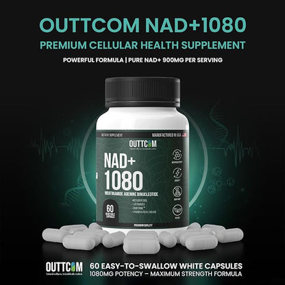 NAD+ Supplement w/ Resveratrol, B12, Phosphatidylcholine & Bioperine – 900mg NAD+ Capsule, 60 Vegan, Non-GMO, Gluten-Free Capsules – Cellular Energy, Bioavailability, Liposomal NAD+ & NMN Alternative