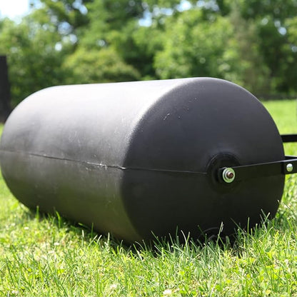 Brinly PRC-241BH-A 270 lb. Combination Push/Tow Poly Lawn Roller with Easy-Turn Tethered Plug, 18 by 24"