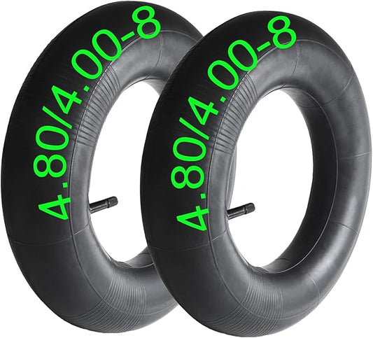 2-Pack 4.80/4.00-8 Inner Tube Heavy Duty Replacement 4.80 x 4.00-8 Inner Tube 4.80-8 4.00-8 480/400-8, Straight Valve, for Wheelbarrows/Hand Trucks/Garden Carts/Lawn Mowers and More