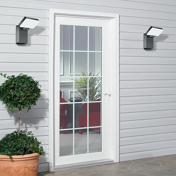 60W LED Flood Light Outdoor Wall Pack 5000K 360° Rotatable Head IP65 Waterproof 6000LM 85V-277V Commercial Flood Security Wall Mount Porch Lights for Indoor,Garage,Yard,Barn,Bedroom