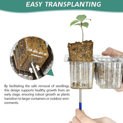 Artcome 5-Pack Seed Starter Tray - 6 Cells Each with Push-Up Ejector - Seed Starter Kit for Rapid Growth and Healthy Seedlings at Home - 30 Cells in Total