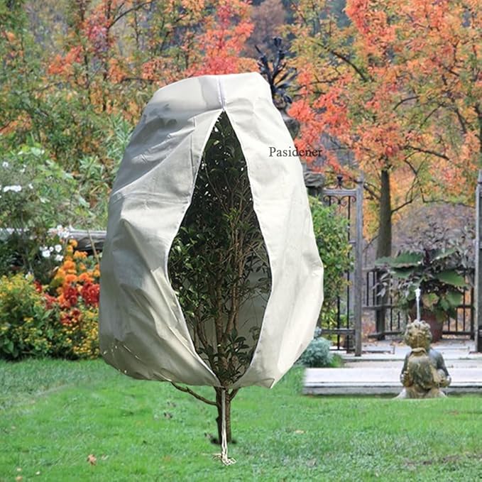 Plant Covers Freeze Protection 2 Packs 70" x60" 2.2oz Tree Covers Frost Plant Covers Freeze Cloth for Outdoor Plants with Zipper Drawstring