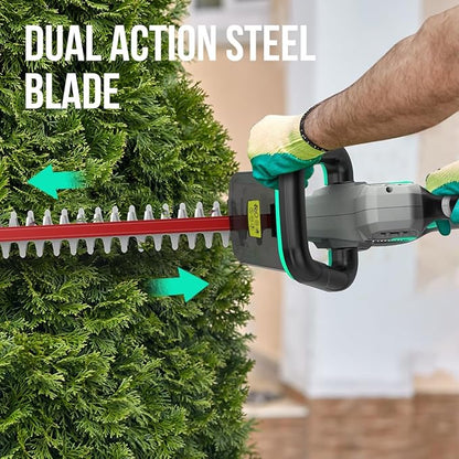 Litheli 20V Cordless Hedge Trimmer 20 Inch, Power Hedge Trimmer for Bush & Shrub Cutting, Trimming, Pruning, with 2.0Ah Battery and Charger Included