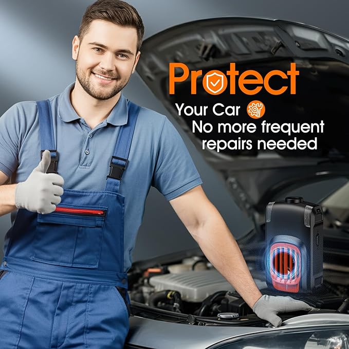Upgraded 3-in-1 Repellent for Car Engines Rodent, Under Hood Animal Repellent, with Strobe Light, Keep Mice Away, for Car RV Garage Indoor 2 Pack（Black