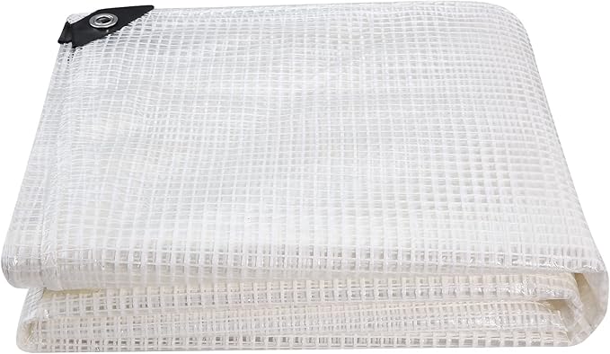 Clear Greenhouse Heavy Duty tarp 14 Mil Clear Waterproof Cover,UV Resistant Poly Tarp with Grommets 12 x16ft Superior Strength,for Gardening, Farming, Nursery, Garden