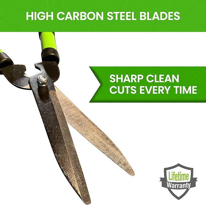 GARDEN GURU Hedge Shears Clippers for Trimming & Shaping Borders, Boxwood, Decorative Shrubs, Bushes, Grass – 15 inch High Carbon Steel Gardening Hedge Clippers & Shears with Comfort Grip Handles (4)