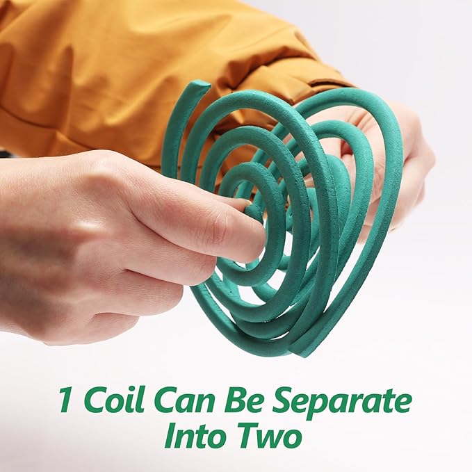 Mosquito Repellent Coils -Mosquito Repellent Outdoor Patio Fresh Scent,Use Reaches Up to 10 feet, Each Mosquito Coils Burns for 5-7 Hours (Contains 20 coils & 2 Stands)
