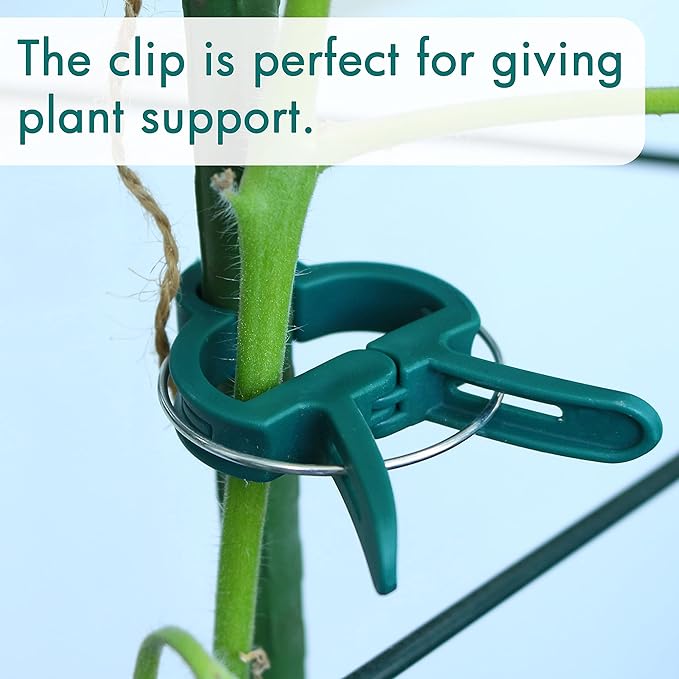 Gardzen 80 Pcs Garden Plant Clips, Plant Support Clips for Securing Stems, Flowers or Climbing Vines to Tomato Cages, Trellis