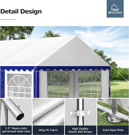 MFSTUDIO 13'x26' Party Tent, Outdoor Heavy Duty Party Tents with Removable Sidewalls, Large Canopy Tent Shelter for Outdoor Events Wedding Birthday, Blue