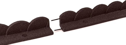 Playsafer L Shaped Flexible Rubber Scalloped Edger for Lawns Landscaping and Playground | Easy No Dig Installation| 4' Long (4, Brown)