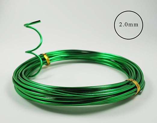 Aluminum Floral/Plant/Bonsai Tree Wire 5-Size Starter Set with Canvas Bag - 1.0mm, 1.5mm, 2.0mm, 2.5mm, 3.0mm (147 feet Total) - Choose Your Color (5 Sizes, Green)