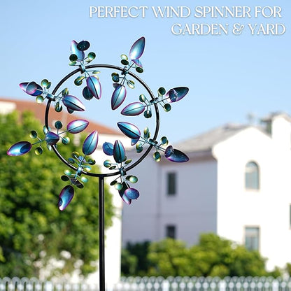 Large Wind Spinners Outdoor, Kinetic Metal Wind Spinners for Yard and Garden, Gift for Family or Friends(30'' H x 87'' H)