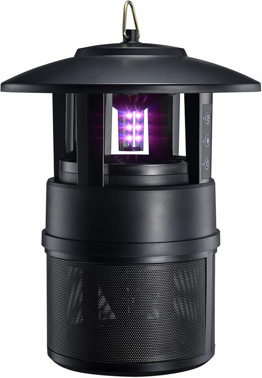 Mosquito Trap Outdoor, Flying Insect Bug Trap with Lighting, Sleep and Timer Functions, Gnat Flies Moths Wasps Beetles Catcher, Indoor Bug Mosquito Zapper Alternative, Black