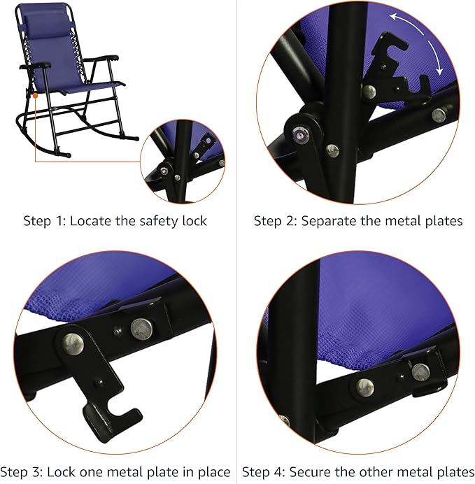 Amazon Basics Foldable Rocking Chair - Blue