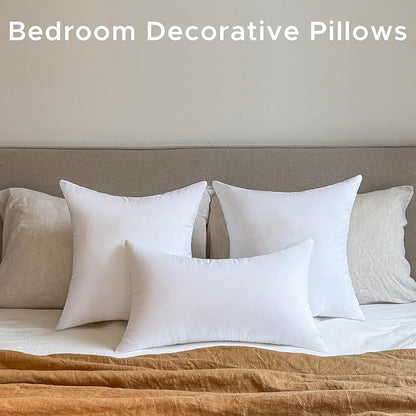 20 x 20 Outdoor Pillow Inserts Set of 4 Large Square Patio Furniture Pillows for Porch Couch Fall Throw Pillow Inserts Premium Decorative Stuffer Pillows Waterproof White Sofa Cushion