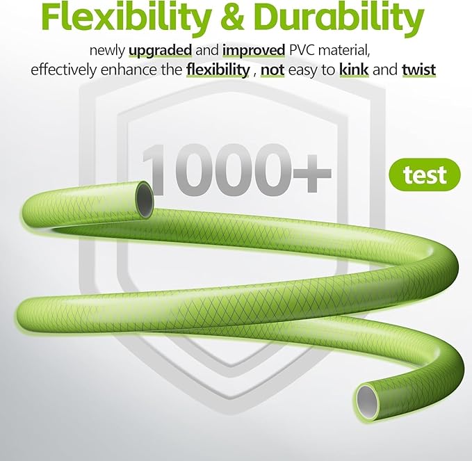 SPECILITE Flexible Garden Water Hose 125 Ft, Heavy Duty, Lightweight and Leak-Proof Pipe× 1/2 In, 3/4" Brass Swivel Fittings,Burst 600 PSI, Non-Expandable, Kink-Proof, For Car, Yard, Outdoor, Lawn