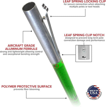 Hollowcore Fiberglass Landscaping Kit: Includes Pruner Mounted on Pole, Base Pole, and Pruner Rope