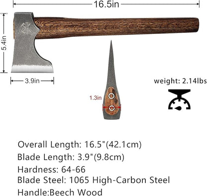 Competition Throwing Axe, 2 Pack 16.5" Throwing Axes with 1065 High Carbon Steel & Wooden Handle, Perfect for Axe Throwiing Game, Competition and Recreation, Gift for Men