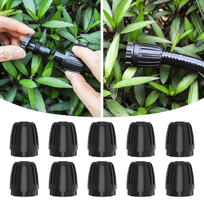 MIXC 1/2 Inch Drip Irrigation End Caps, End Plugs (1/2" ID x 0.65" OD) for Garden Watering Systems 10 Pack