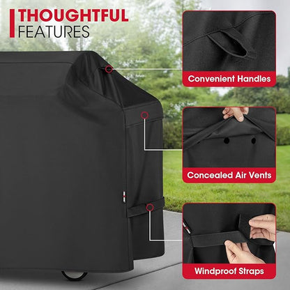 Unicook 82 Inch Grill Cover for Outdoor Grill, Oversized BBQ Cover with Side Handles and Air Vents, Heavy Duty Waterproof Fade Resistant, Compatible with Weber Charbroil Nexgrill Kenmore BBQs