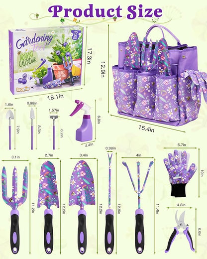 Gardening Christmas Advent Calendar for Adult Women Men 2025, 12 Days Gifts Garden Hand Tools Set with Storage Bag and Garden Gloves, Outdoor Plant Gardener Kit for Male Mom Dad Husband Wife Boyfriend