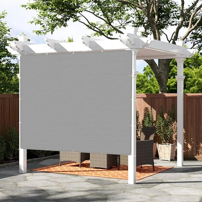 SUNNY GUARD Shade Cloth Custom Size 7x18 FT Sun Shade Screen Fabric Shade Cover Tarp with Grommets for Pergola Backyard Garden, Light Grey(We Customized)